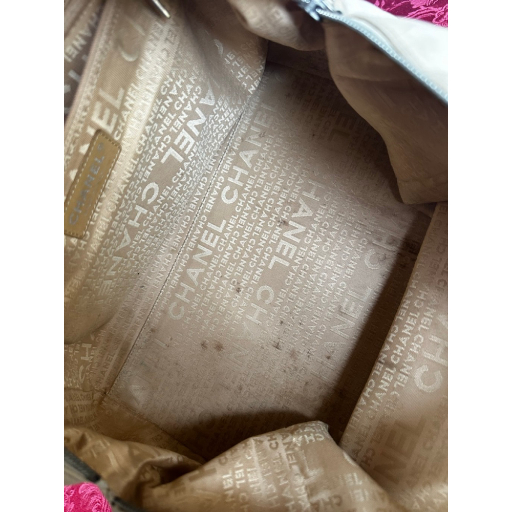 CHANEL Beige Perforated Leather Satchel Bowler Bag - Picture 13 of 16